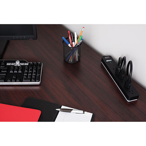 APC ESSENTIAL SURGEARREST SURGE PROTECTOR, 6 AC OUTLETS, 6 FT CORD, 1080 J, BLACK, 2/PACK (24380479)