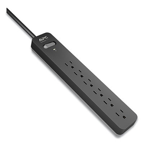 APC ESSENTIAL SURGEARREST SURGE PROTECTOR, 6 AC OUTLETS, 10 FT CORD, 1080 J, BLACK (24380480)