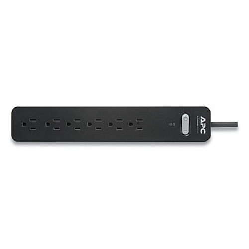 APC ESSENTIAL SURGEARREST SURGE PROTECTOR, 6 AC OUTLETS, 10 FT CORD, 1080 J, BLACK (24380480)