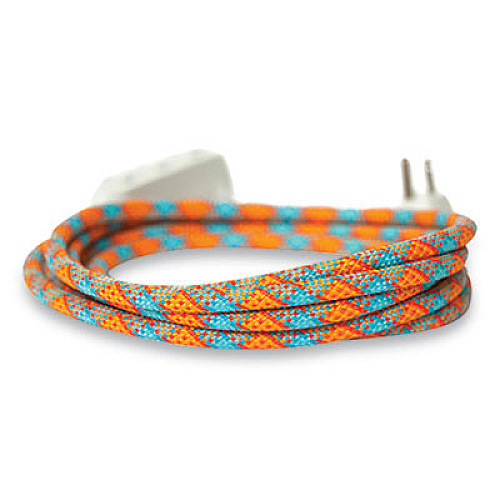 360 Electrical Habitat Accent Collection Braided AC Extension Cord, 8 ft, 13 A, Poppy Fields (360422)
