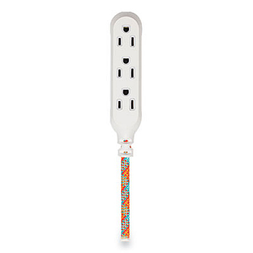 360 Electrical Habitat Accent Collection Braided AC Extension Cord, 8 ft, 13 A, Poppy Fields (360422)