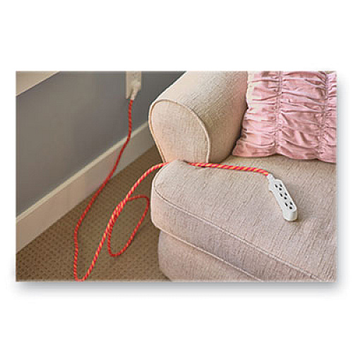 360 Electrical Habitat Accent Collection Braided AC Extension Cord, 8 ft, 13 A, Poppy Fields (360422)