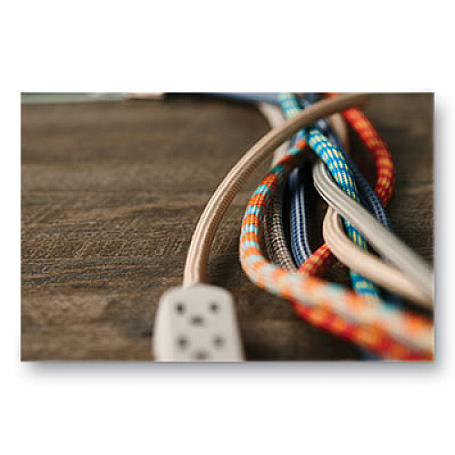 360 Electrical Habitat Accent Collection Braided AC Extension Cord, 8 ft, 13 A, Poppy Fields (360422)