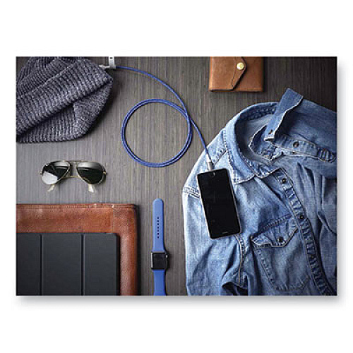 360 Electrical Authentic Collection Apple Lightning to USB Cable, 4 ft, Navy (360650NV)