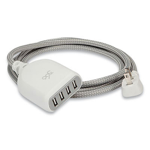 360 Electrical Harmony Collection Braided USB Extension Charging Cable, 6 ft, Tungsten (360623)