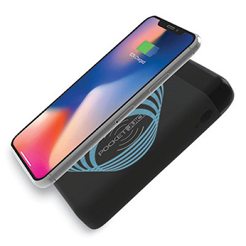 Tzumi POCKETJUICE WIRELESS PORTABLE CHARGER, 12,000 MAH, QI WIRELESS CHARGING, BLACK (2846527)