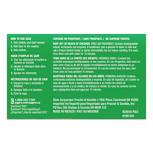 Powder Laundry Detergent, Coin Vend, Gain Original Scent, 1.1 oz Box, 156 Boxes/Carton (49338)