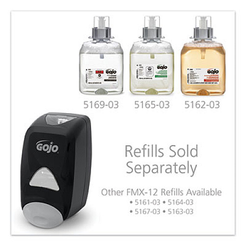 GOJO FMX-12 SOAP DISPENSER, 1250 ML, 6.13" X 5.12" X 10.5", BLACK (515506)