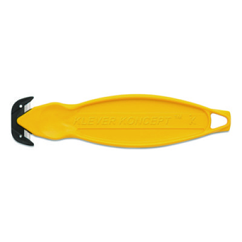 Klever Koncept Safety Cutter, 5.75" Plastic Handle, Yellow, 10/Pack (KCJ2Y)