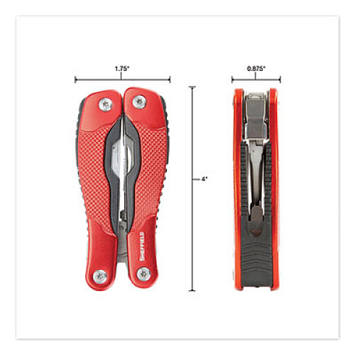 Sheffield 15-in-1 All-Purpose Stainless Steel Tool with Belt Pouch (12988)