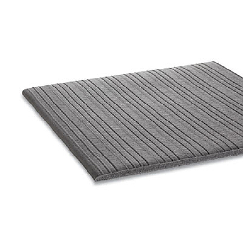 Crown Ribbed Vinyl Anti-Fatigue Mat, Rectangular, Gray Ribbed Surface, 24" x 36" (FL2436GY)
