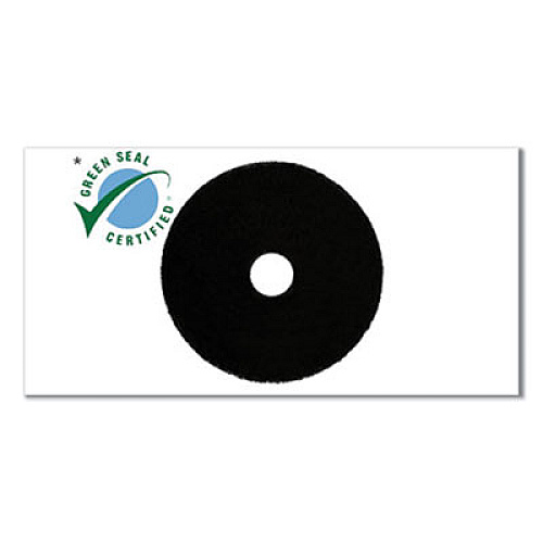 3M Low-Speed High Productivity Floor Pads 7300, 12" Diameter, Black, 5/Carton (08270)
