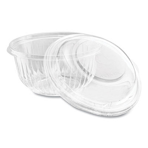 Dart PresentaBowls Bowl/Lid Combo-Paks, 16 oz, 5.38" Diameter x 2.6" h, Clear, Plastic, 63/Pack, 4 Pack/Carton (PET16BCD)