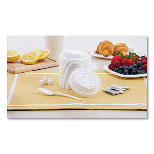 Dart Optima Reclosable Lid, Fits 12 oz to 24 oz Hot Cups, Plastic, White, 100/Pack (16RCLPK)