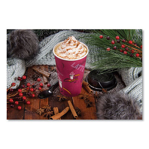 SOLO Paper Hot Drink Cups in Bistro Design, 16 oz, Maroon, 1,000/Carton (316SI)