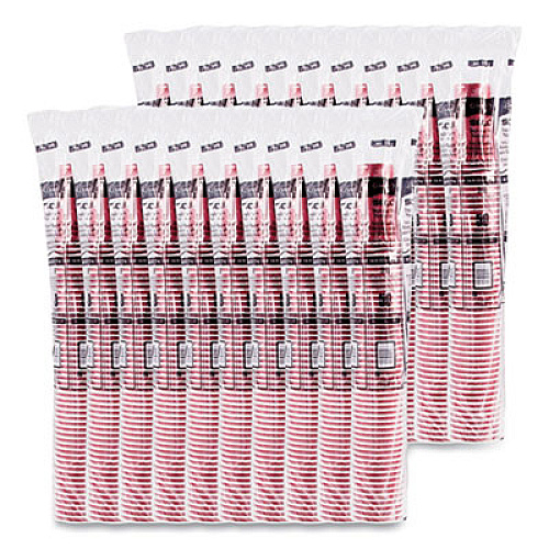 SOLO Paper Hot Drink Cups in Bistro Design, 16 oz, Maroon, 1,000/Carton (316SI)