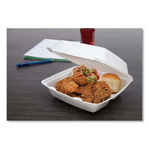 Dart Foam Hinged Lid Containers, 3 Compartments, 8.38 x 7.78 x 3.25, 200/Carton (85HT3R)