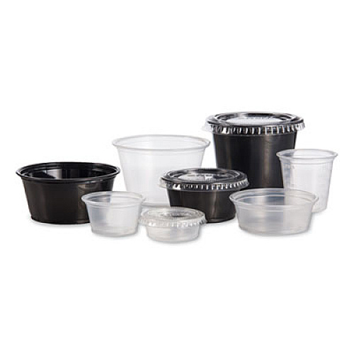 Dart Conex Complements Portion/Medicine Cups, 3.25 oz, Plastic, Black, 125/Bag, 20 Bags/Carton (325PCBLK)
