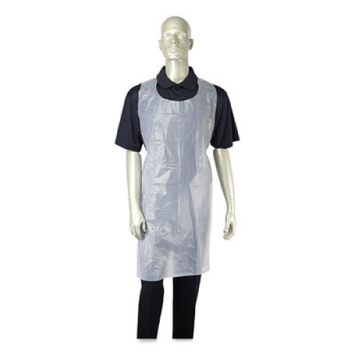 AmerCareRoyal Poly Apron, 28 x 46,  One Size Fits All, White, 100/Pack, 10 Packs/Carton (DA2846)