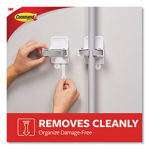 Command BROOM GRIPPER, 3.12W X 1.85D X 3.34H, WHITE/GRAY, 2 GRIPPERS/4 STRIPS (2363842)