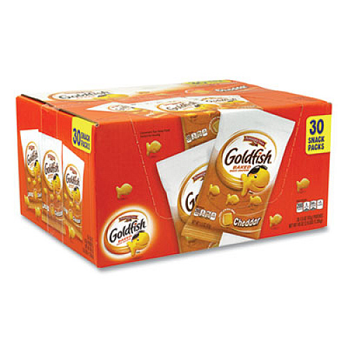 Pepperidge Farm Goldfish Crackers, Cheddar, 1.5 oz Bag, 30 Bags/Box (22000493)