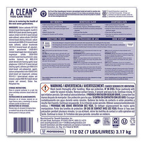 Seventh Generation Professional 44734EA Powder Laundry Detergent