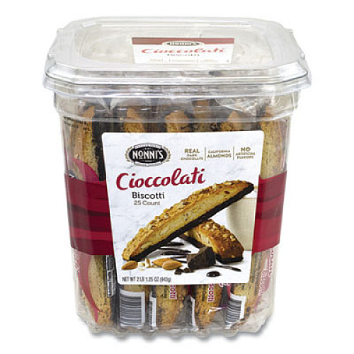 Nonni's Biscotti, Cioccolati Dark Chocolate Almond, 0.85 oz Individually Wrapped, 25/Pack (20900322)