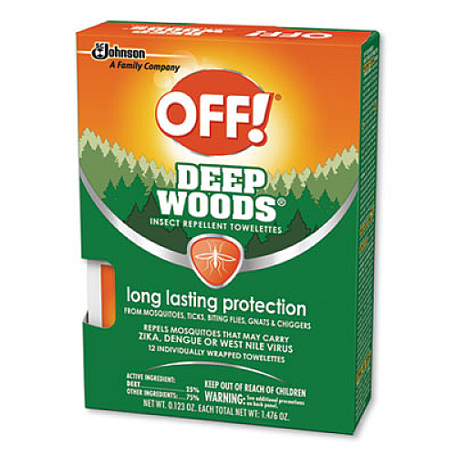 OFF! Deep Woods Towelette, 0.28 Box, Unscented, 12/Box (611072BX)