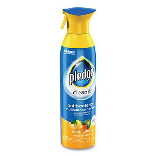 Pledge Multi Surface Antibacterial Everyday Cleaner, 9.7 oz Aerosol Spray, 6/Carton (307951)