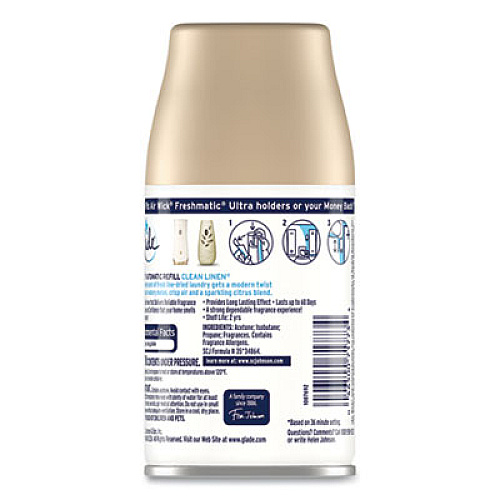 Glade AUTOMATIC AIR FRESHENER, CLEAN LINEN, 6.2 OZ, 6/CARTON (310899)