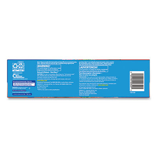Ziploc Double Zipper Storage Bags, Triple System Seal, Gallon, 10.56" x 10.75", Clear, 38 Bags/Box, 9 Boxes/Carton (383233)