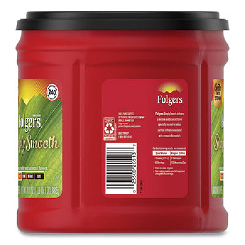 Folgers Country Roast Coffee, Country Roast, 25.1 oz Canister, 6/Carton (20672)