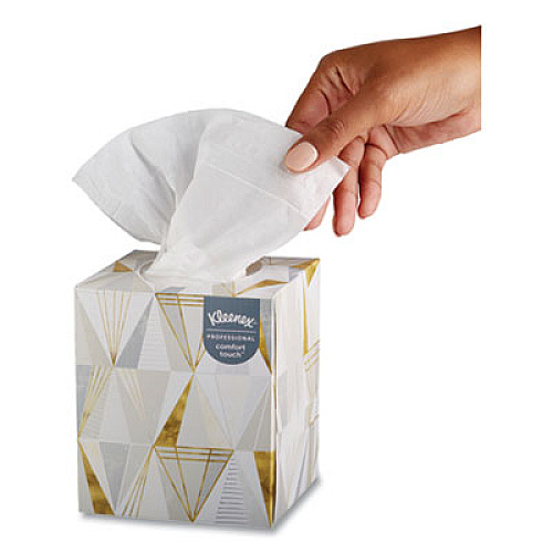 Kleenex Boutique White Facial Tissue, 2-Ply, Pop-Up Box, 95 Sheets/Box, 3 Boxes/Pack, 12 Packs/Carton (21200CT)