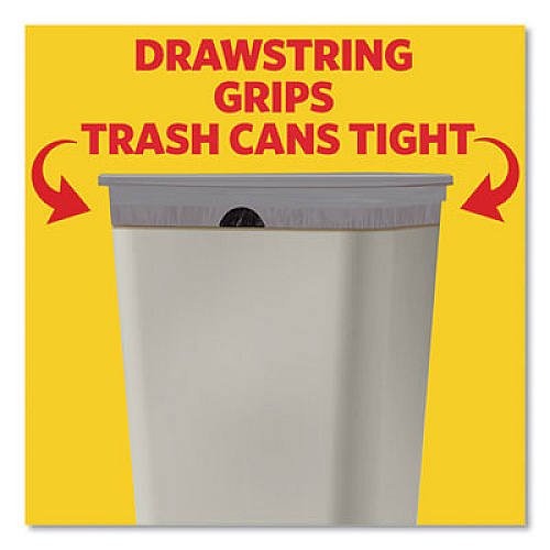 Glad FORCEFLEXPLUS ODORSHIELD TALL KITCHEN DRAWSTRING TRASH BAGS, 13 GAL, 0.72 MIL, 23.75" X 25.38", WHITE, 120/BOX (2191432)