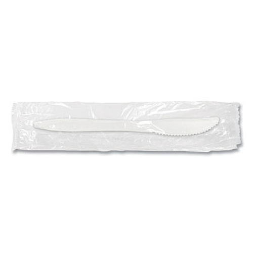 Berkley Square INDIVIDUALLY WRAPPED MEDIUMWEIGHT CUTLERY, KNIVES, WHITE, 1,000/CARTON (886777)