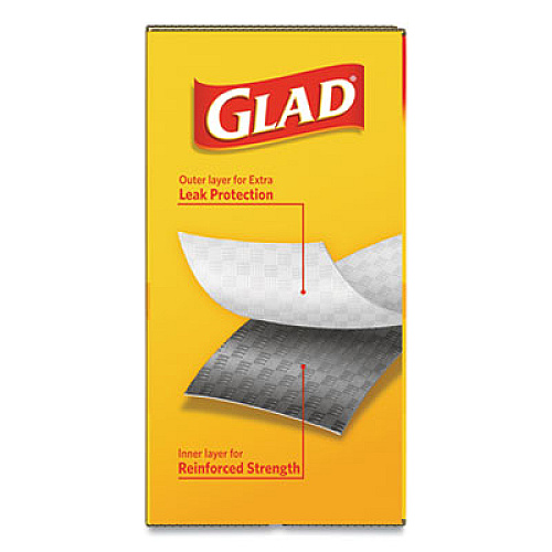 Glad FORCEFLEXPLUS ODORSHIELD TALL KITCHEN DRAWSTRING TRASH BAGS, 13 GAL, 0.72 MIL, 23.75" X 25.38", WHITE, 120/BOX (2191432)