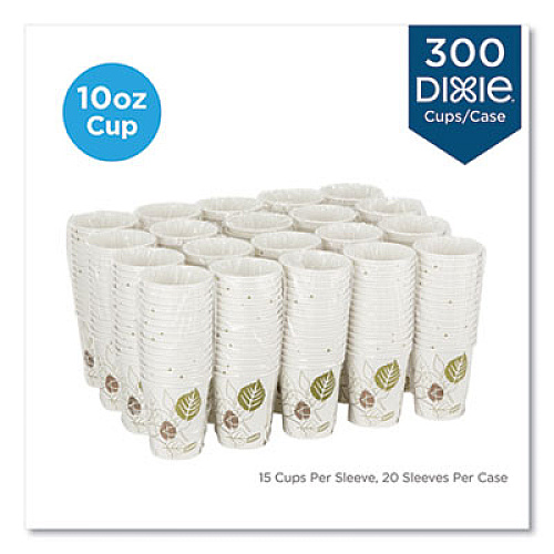 Dixie PATHWAYS PAPER HOT CUPS, 10 OZ, 15/BAG, 20 BAGS/CARTON (24396356)