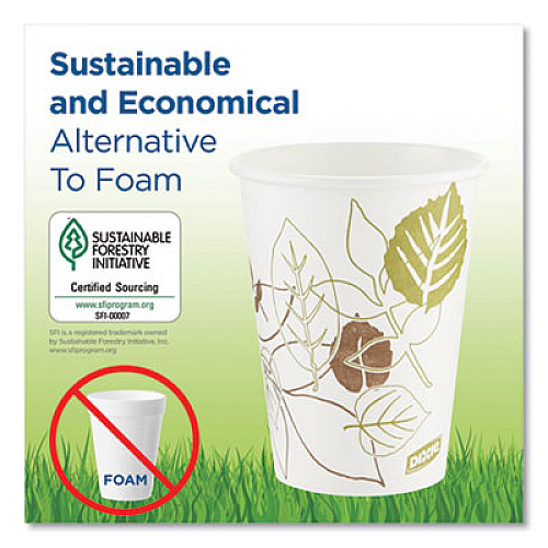 Dixie PATHWAYS PAPER HOT CUPS, 10 OZ, 15/BAG, 20 BAGS/CARTON (24396356)