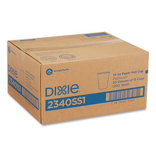 Dixie PATHWAYS PAPER HOT CUPS, 10 OZ, 15/BAG, 20 BAGS/CARTON (24396356)