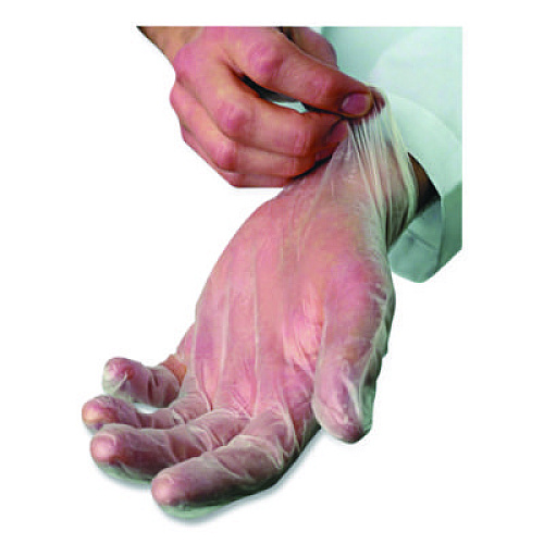 AMBITEX V5101 Series Latex-Free Lightly Powdered Vinyl Gloves, Large, 3 mil Thick, 9" Long, Clear, 100/Box (VLG5101)