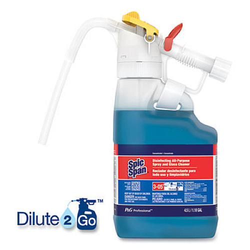 P&G Professional Dilute 2 Go, Spic and Span Disinfecting All-Purpose Spray and Glass Cleaner, Fresh Scent, , 4.5 L Jug, 1/Carton (72001)