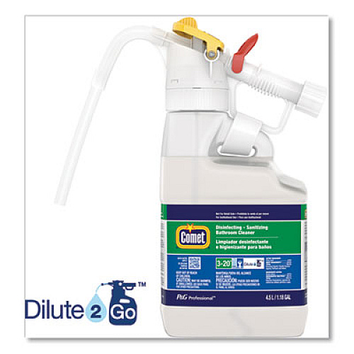 P&G Professional Dilute 2 Go, Comet Disinfecting - Sanitizing Bathroom Cleaner, Citrus Scent, , 4.5 L Jug, 1/Carton (72002)