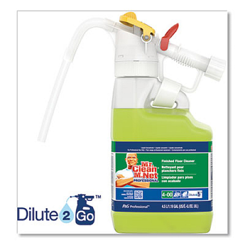 P&G Professional Dilute 2 Go, Mr Clean Finished Floor Cleaner, Lemon Scent, 4.5 L Jug, 1/Carton (72000)