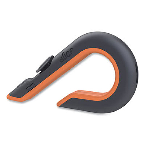 slice Box Cutters, Double Sided, Replaceable, 1.29" Carbon Steel Blade, 7" Nylon Handle, Gray/Orange (10400)