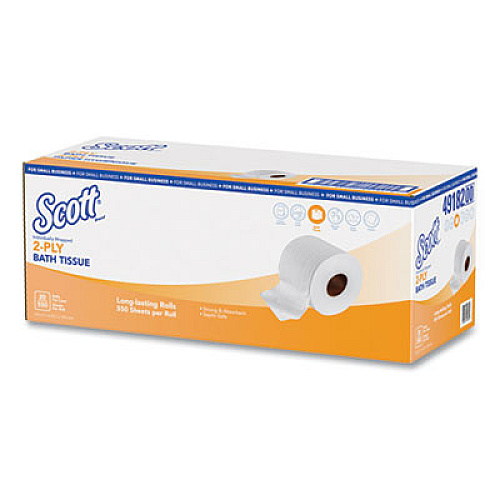 Scott Essential Standard Roll Bathroom Tissue, Small Business, Septic Safe, 2-Ply, White, 550 Sheets/Roll, 20 Rolls/Carton (49182)