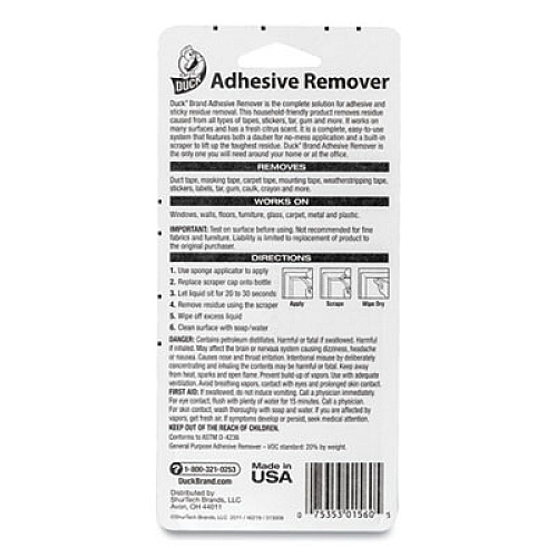 Duck ADHESIVE REMOVER, 5.45 OZ SPRAY BOTTLE, ORANGE SCENT (000156001)