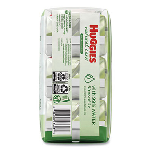 Huggies Natural Care Baby Wipes, Unscented, White, 56/pack, 3-Pack/box (43403PK)