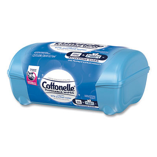Cottonelle Fresh Care Flushable Cleansing Cloths, White, 3.75 x 5.5, 42/Pack (36734)