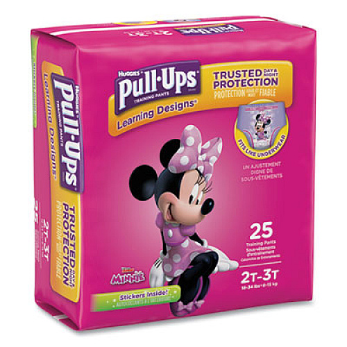Huggies PULL-UPS LEARNING DESIGNS POTTY TRAINING PANTS FOR GIRLS, SIZE 2T-3T, 25/PACK (45132)