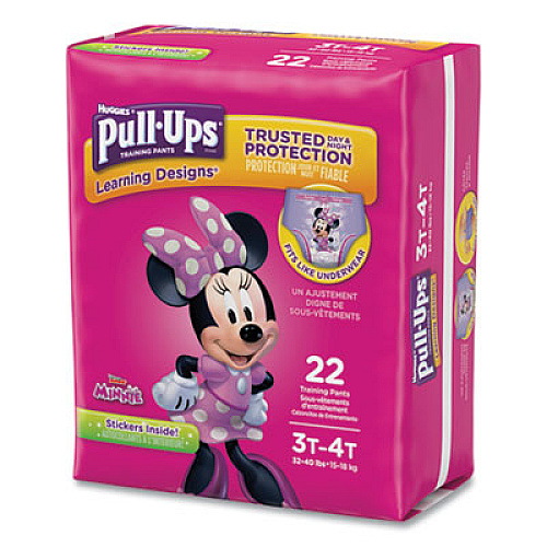 Huggies PULL-UPS LEARNING DESIGNS POTTY TRAINING PANTS FOR GIRLS, SIZE 3T-4T, 22/PACK (45140)